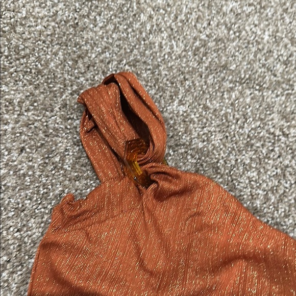 Time and Tru Orange One Piece Swimsuit Classic Design - Picture 3 of 4